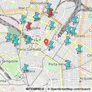 Mappa Via Vincenzo Viviani, 20124 Milano MI, Italia (1.2845)
