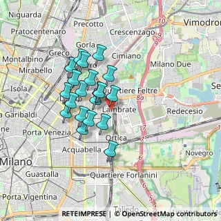 Mappa Via Bassini Edoardo, 20133 Milano MI, Italia (1.3825)