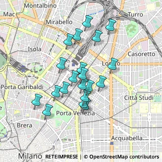Mappa Via Vitruvio, 20124 Milano MI, Italia (0.7775)