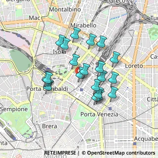 Mappa Via Fara, 20124 Milano MI, Italia (0.75)