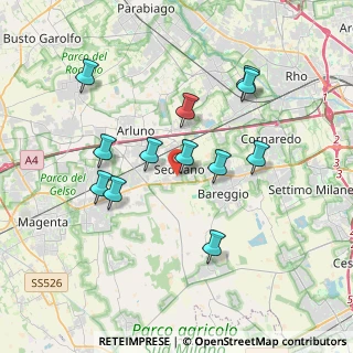 Mappa Via Silvio Pellico, 20018 Sedriano MI, Italia (3.46167)