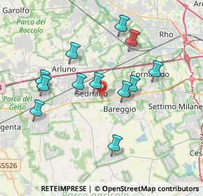 Mappa Via Padre Pio, 20018 Sedriano MI, Italia (3.52167)