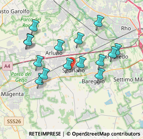 Mappa Via Trento, 20018 Sedriano MI, Italia (3.62133)