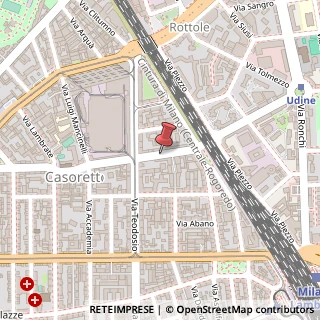 Mappa Via Casoretto,  39, 20131 Milano, Milano (Lombardia)
