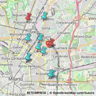 Mappa Via Casoretto, 20131 Milano MI, Italia (1.72833)