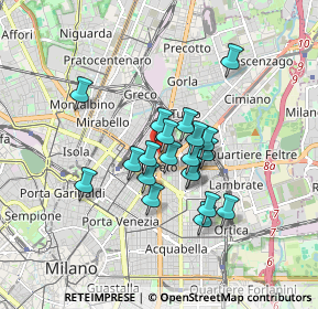 Mappa V.le Monza, 20124 Milano MI, Italia (1.262)