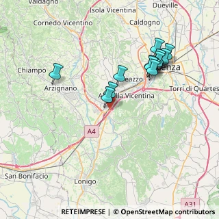 Mappa Superstrada Pedemontana Veneta, 36075 Montecchio Maggiore VI, Italia (7.52643)