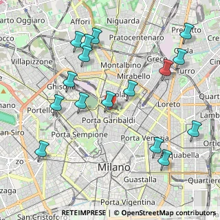 Mappa Stazione Porta Garibaldi, 20124 Milano MI, Italia (2.3325)