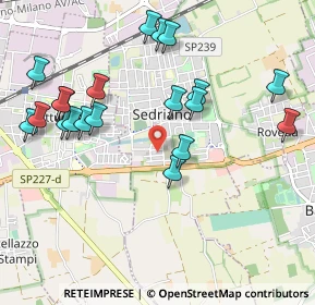 Mappa Via Achille Grandi, 20018 Sedriano MI, Italia (1.0875)