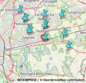 Mappa Via Messina, 20096 Pioltello MI, Italia (3.68417)