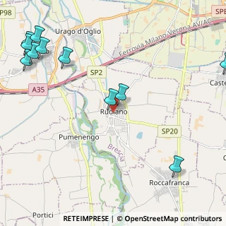 Mappa Via A. de Gasperi, 25030 Rudiano BS, Italia (3.41357)