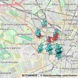Mappa Via Guglielmo Silva, 20151 Milano MI, Italia (1.85368)