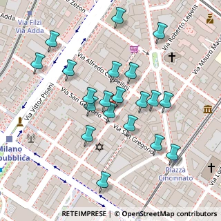 Mappa Via Carlo Tenca, 20124 Milano MI, Italia (0.115)