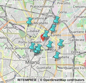 Mappa Via Carlo Tenca, 20124 Milano MI, Italia (1.37455)