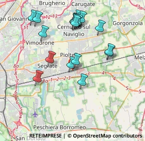 Mappa Via alla Stazione, 20096 Pioltello MI, Italia (3.89667)