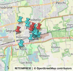 Mappa Via alla Stazione, 20096 Pioltello MI, Italia (1.08833)