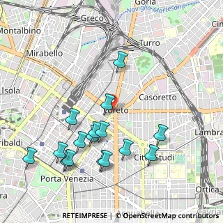 Mappa Piazzale Loreto, 20127 Milano MI, Italia (1.0725)