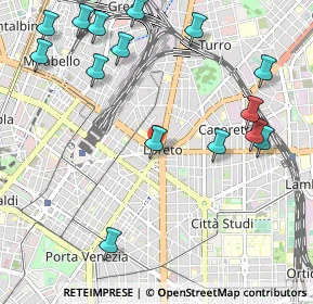 Mappa Piazzale Loreto, 20127 Milano MI, Italia (1.30133)