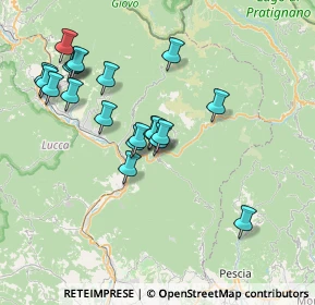 Mappa Piazza XI Zona Patrioti, 55022 Bagni di Lucca LU, Italia (7.4085)