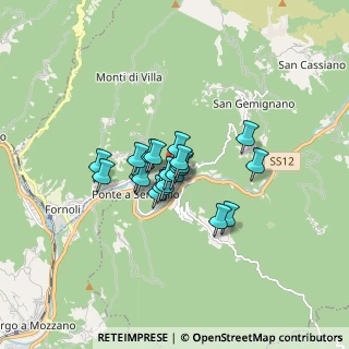 Mappa Via Corsena, 55022 Bagni di Lucca LU, Italia (1.027)