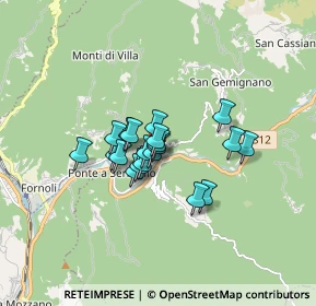Mappa Via Guglielmo Marconi, 55022 Bagni di Lucca LU, Italia (1.0875)