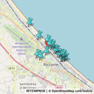 Mappa Via U. Foscolo, 47838 Riccione RN, Italia (1.28111)