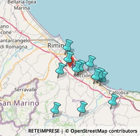 Mappa Via Corciano, 47924 Rimini RN, Italia (6.18583)