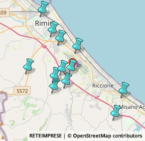 Mappa Via Corciano, 47924 Rimini RN, Italia (3.73083)