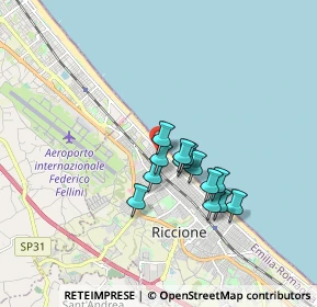 Mappa Viale Tassoni, 47838 Riccione RN, Italia (1.31846)