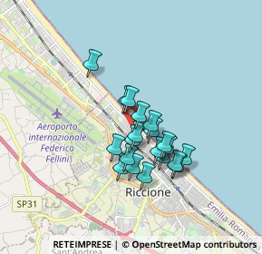 Mappa Viale Tassoni, 47838 Riccione RN, Italia (1.2865)
