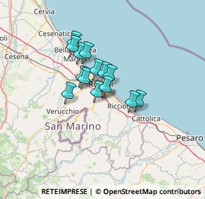 Mappa Via Casareccio, 47924 Rimini RN, Italia (8.89357)