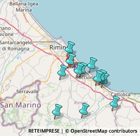 Mappa Via Rontanini, 47924 Rimini RN, Italia (6.51333)
