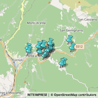 Mappa Val di Lima Ponte a Serraglio, 55022 Bagni di Lucca LU, Italia (1.0835)