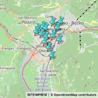 Mappa Oltrisarco - Aslago, 39100 Bolzano BZ, Italia (1.24188)