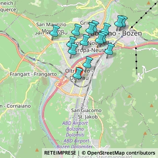 Mappa Via Toni Ebner, 39100 Bolzano BZ, Italia (1.93667)