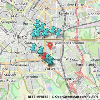 Mappa 20137 Milano MI, Italia (1.44167)