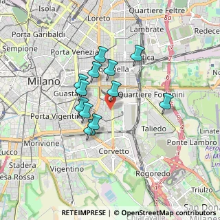Mappa 20137 Milano MI, Italia (1.35667)