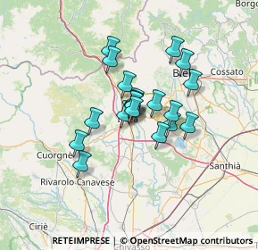 Mappa Canton Vesco, 10015 Ivrea TO, Italia (9.2275)