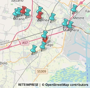 Mappa Via Monte Tinisa, 30034 Mira VE, Italia (4.47615)