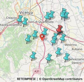 Mappa Via S. Gaetano, 36023 Longare VI, Italia (7.4185)