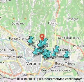 Mappa Via Valdonega, 37128 Verona VR, Italia (1.43267)