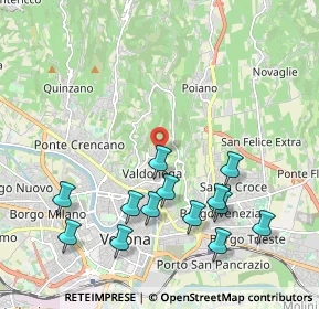 Mappa Via Valdonega, 37128 Verona VR, Italia (2.22692)
