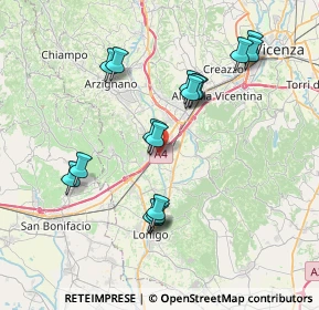 Mappa A4 Torino - Trieste, 36054 Montebello Vicentino VI, Italia (7.27471)
