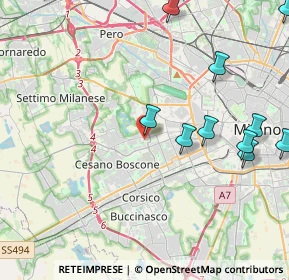 Mappa Via della Martinella, 20152 Milano MI, Italia (5.61333)