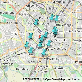 Mappa Via San Vincenzo, 20123 Milano MI, Italia (1.36571)