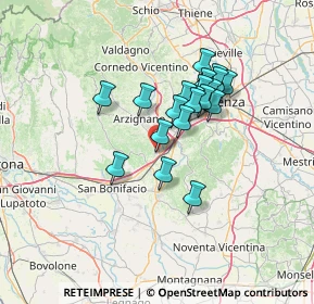 Mappa Via Giosuè Carducci, 36054 Montebello Vicentino VI, Italia (10.4905)