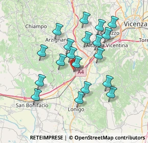 Mappa Via Giosuè Carducci, 36054 Montebello Vicentino VI, Italia (6.82211)