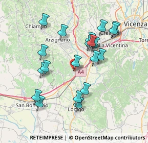 Mappa Via Giosuè Carducci, 36054 Montebello Vicentino VI, Italia (7.2585)