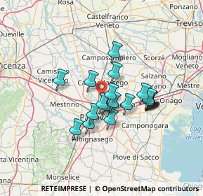 Mappa Via A. Toscanini, 35100 Padova PD, Italia (10.331)