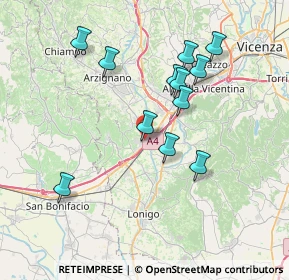 Mappa Via Venezia, 36054 Montebello Vicentino VI, Italia (6.9775)